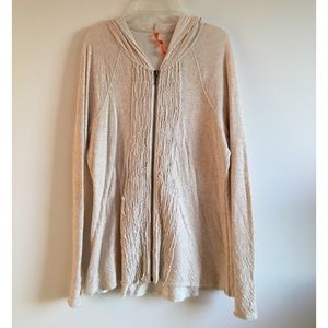 Anthropologie Cream Ruffle Hoodie